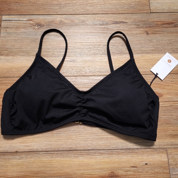 Shade & Shore Bikini Top Womens L Black NEW - Picture 1 of 6